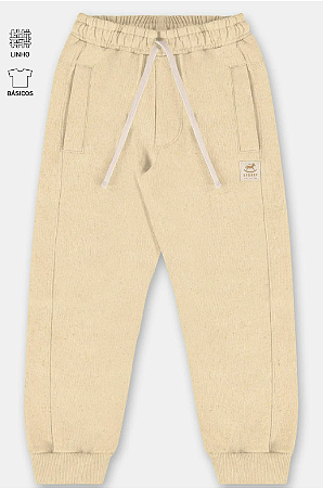 Calça em Moletom Linho Amarelo Melão