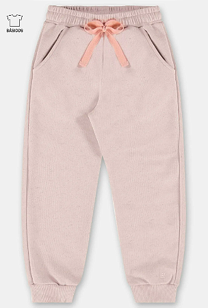Calça em Moletom Linho Rosa Nuvem