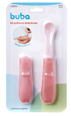 Kit 2 Colheres Dobráveis Rosa