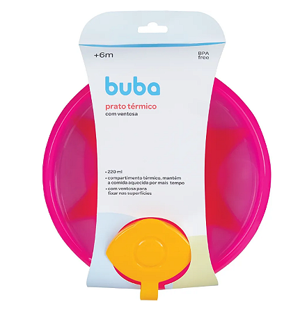 Prato Térmico Com Ventosa Rosa - Buba
