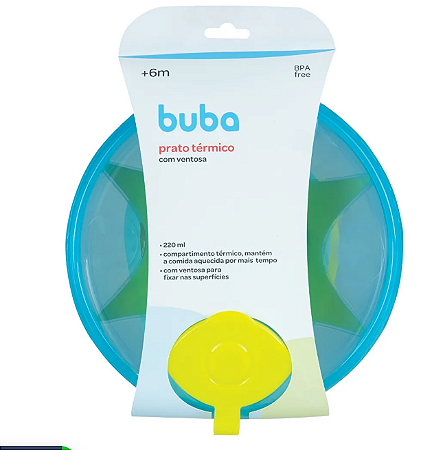 Prato Térmico Com Ventosa Azul - Buba