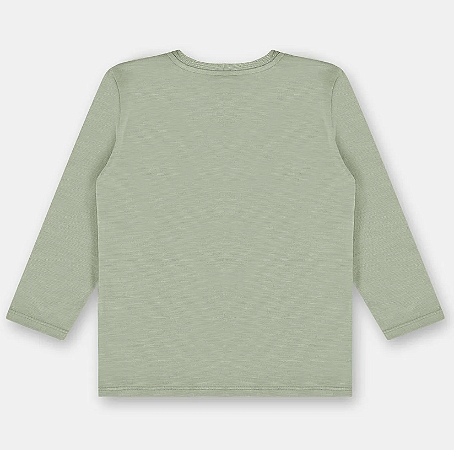 Camiseta Infantil Masculina em Malha Flamê Linho Verde
