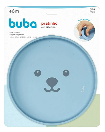 Pratinho Em Silicone Com Ventosa Gummy Azul  - Buba