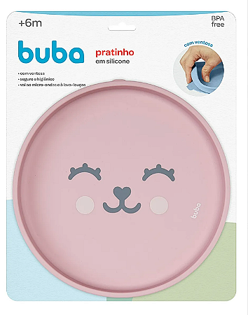 Prato Em Silicone Com Ventosa Gumy Rosa  Buba