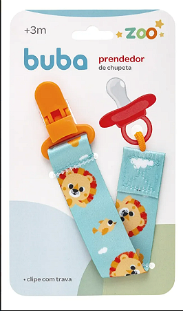 Prendedor De Chupeta Buba Zoo Leão Laranja