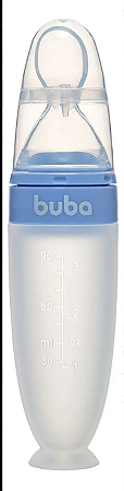Colher Dosadora Em Silicone Com Ventosa Azul  - Buba