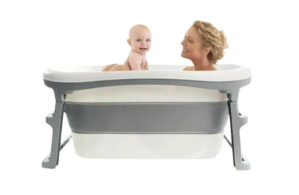 Banheira Ofurô Dobrável 180L Adulto Cinza Kababy
