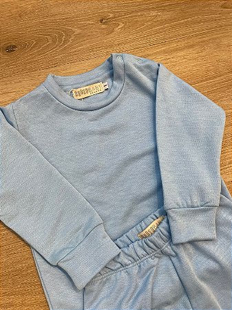 Conjunto Moletim Felpado - Azul