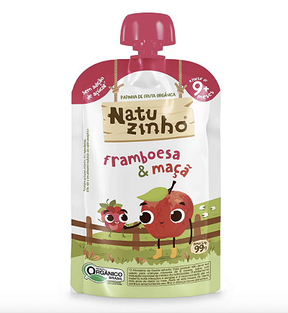 Papinha orgânica Framboesa e Maça - Natuzinho