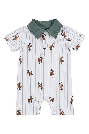Macacão Polo Curto - Cavalo com Ursinho