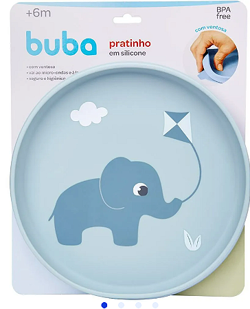 Pratinho Em Silicone Com Ventosa Cloudy Buba - AZUL CLARO