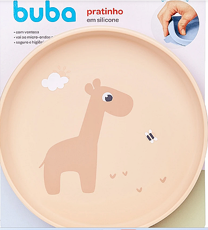 Pratinho Em Silicone Com Ventosa Cloudy Buba - BEGE