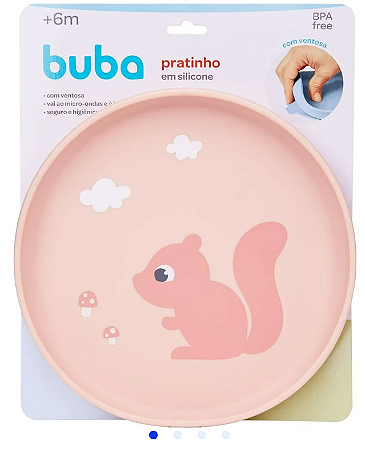 Pratinho Em Silicone Com Ventosa Cloudy Buba - ROSA