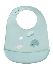 Babador em Silicone com Cata-Migalhas Cloudy Verde- Buba