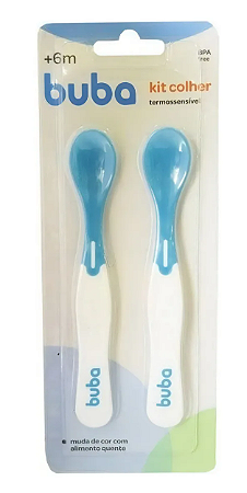 Kit De 2 Colheres Termossensíveis Azul - Buba