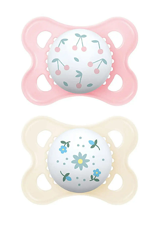 Kit com 2 Chupetas Original MAM 0-6m  Menina Rosa