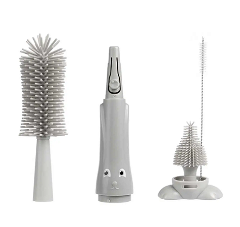 Kit Higienizador De Mamadeira Silicone Pimpolho Cinza