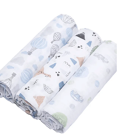 Cueiro Swaddle Soft Estampado 100cm x 80cm (3un) Jurassic - Papi