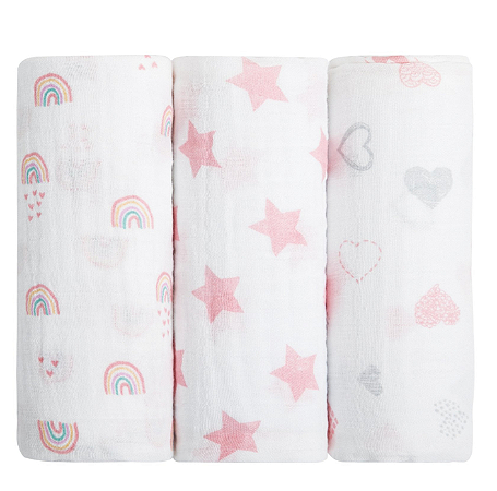 Cueiro Swaddle Soft Estampado 100cm x 80cm (3un) Chuva de Amor  - Papi