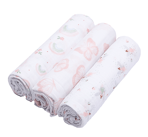Cueiro Swaddle Soft Estampado 100cm x 80cm (3un) Arco de Flores - Papi