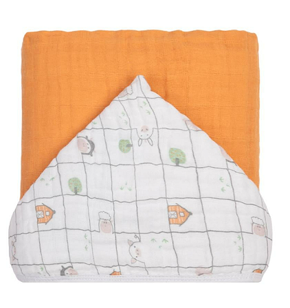 Toalha De Banho Soft Premiun  Papi Baby Com Capuz 90Cm X 70Cm - ANIMAIS XADREX