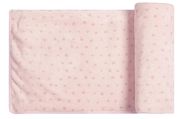 Cobertor Poa de Microfibra Papi Friends Bolinha Rosa