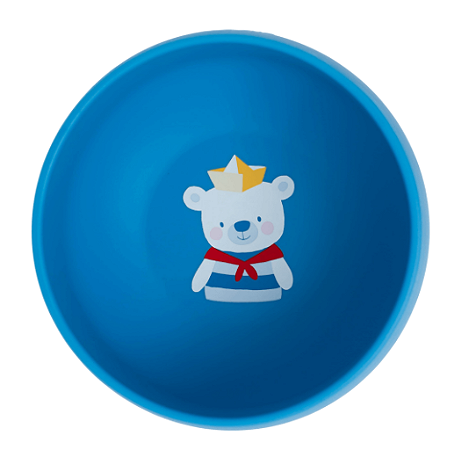 Bowl De Silicone Com Ventosa Ursinho Navy Azul Büp Baby