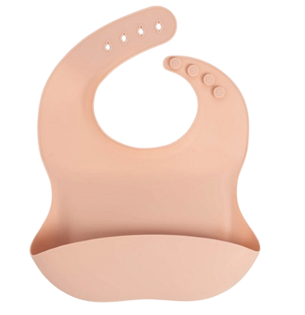 Babador Cata Migalhas De Silicone Rosa Blush Büp Baby