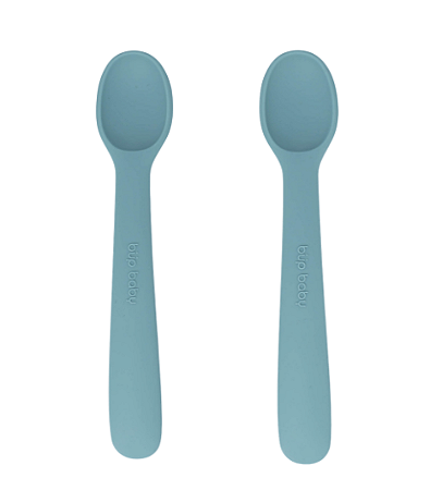 Kit Com Duas Colheres De Silicone Azul Sonho Büp Baby