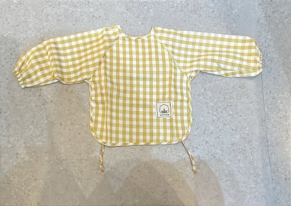 Babador Manga Longa Xadrez Amarelo