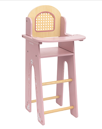 Brinquedo De Madeira Cadeira De Papá Para Boneca Rosa Büp Baby