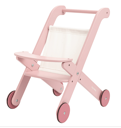 Brinquedo De Madeira Carrinho De Boneca Rosa Büp Baby