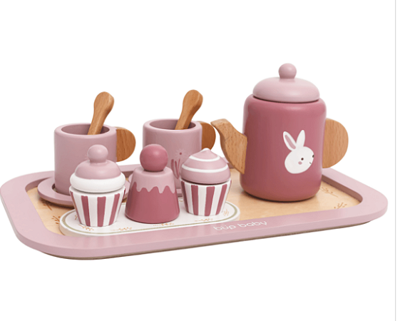 Brinquedo De Madeira Kit Chá Da Tarde Rosa Büp Baby