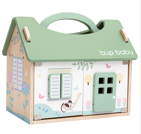 Brinquedo De Madeira Casinha De Bonecas Verde Büp Baby