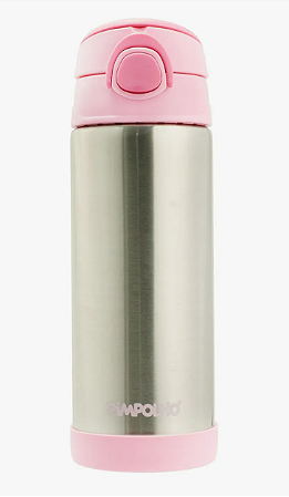 Garrafa Térmica Aço Inox Escovado Infantil 400ml Pimpolho