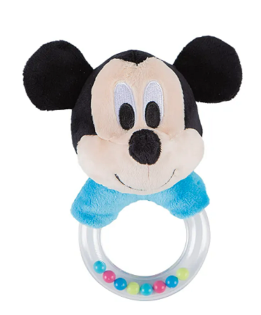 Chocalho Pelúcia do Mickey - Disney Baby - Azul