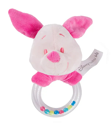 Chocalho Pelúcia Leitão - Disney Baby - Rosa