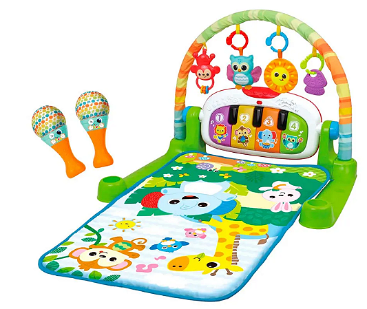 Tapete de Atividades Com Teclado - Amigos da Selva Com Maracas - Winfun - Colorido