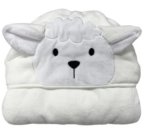 Toalha De Banho Com Capuz Ovelha Branco 70x140cm