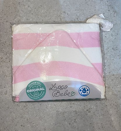 Toalha Kids com Capuz Power Sec Listrada Rosa- Laço bebe