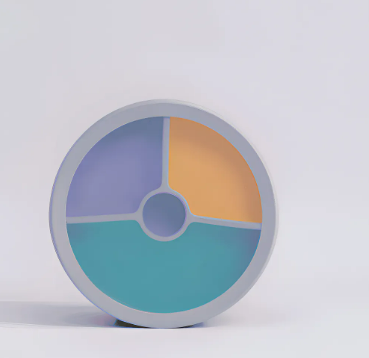 Prato de Silicone com 4 Divisórias e Tampa com Visor - Petiti Piá