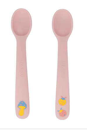 Kit Com Duas Colheres De Silicone Fadinha Rosa Büp Baby