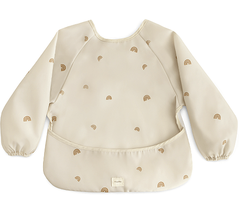 Babador Avental Com Mangas Longas Arco-Íris Mushie