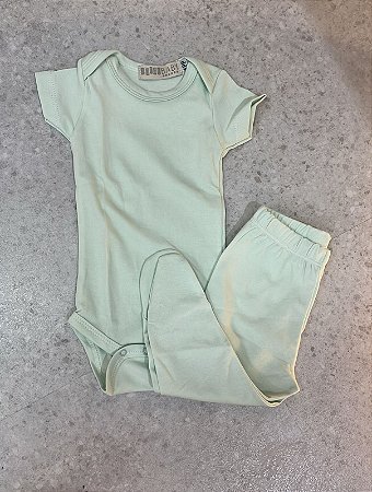 Conjunto de Pima Body Manga Curta e Calça Verde