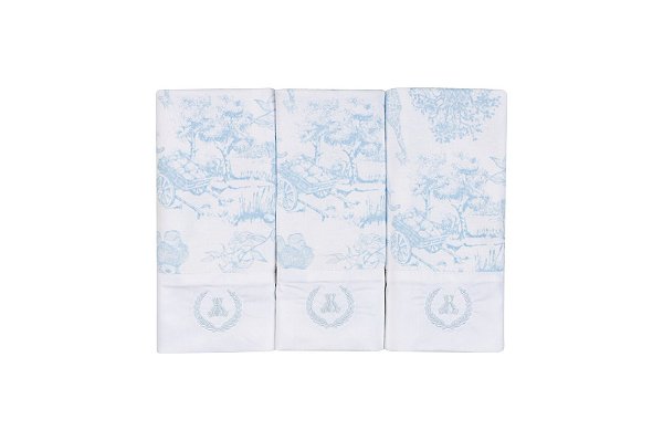 Kit Pano de Boca Azul 3 pçs