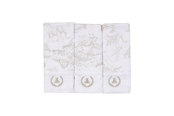 Kit Pano de Boca Cinza 3 pçs