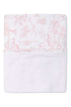 Coberto Maxi Floc com Malha Rosa - Coquelicot