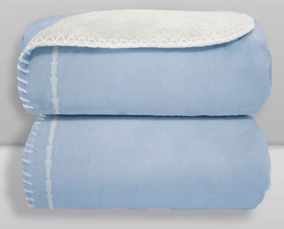 Manta Laço Bebê Velvet Moon Frame Azul