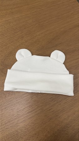 Touca Ursinho 0- 6 Meses - Suedine Off White