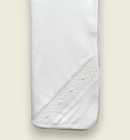 Manta Smock Bordado Branco Menina